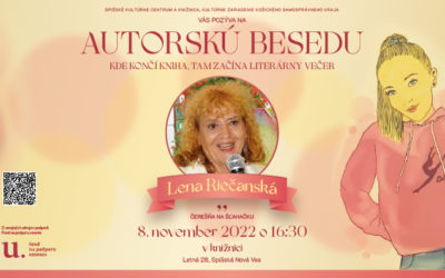 „Kde končí kniha, tam začína literárny večer” / Lena Riečanská  – 8. 11. 2022