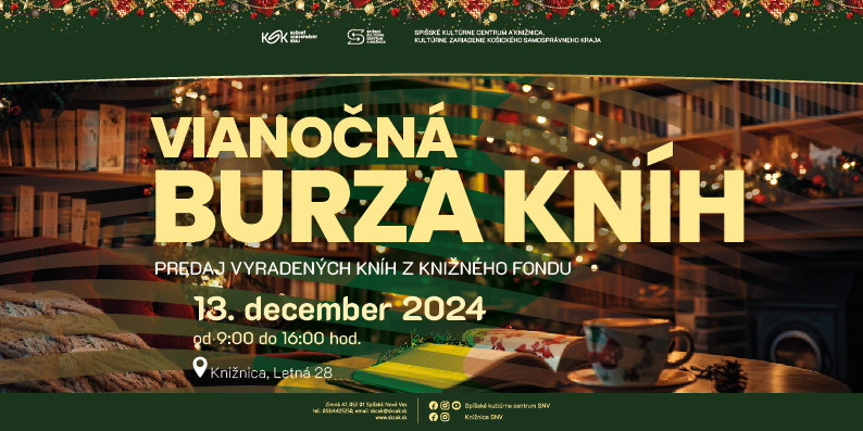 Vianočná burza kníh – 13. 12. 2024