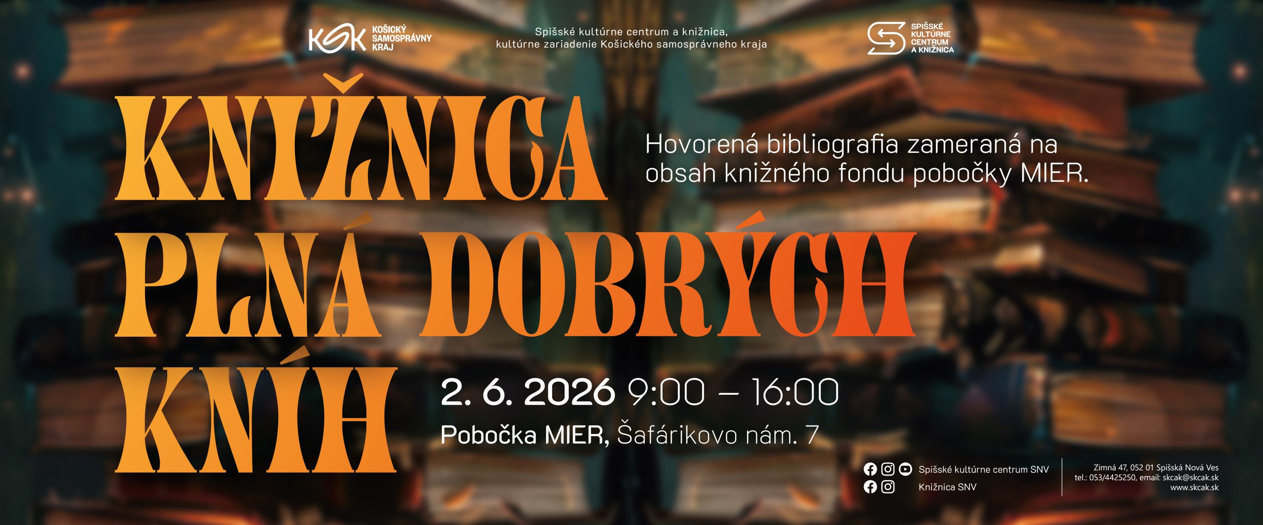 KNIŽNICA PLNÁ DOBRÝCH KNÍH 2.6.2026 BANNERY_Web SKCaK 1080x449px