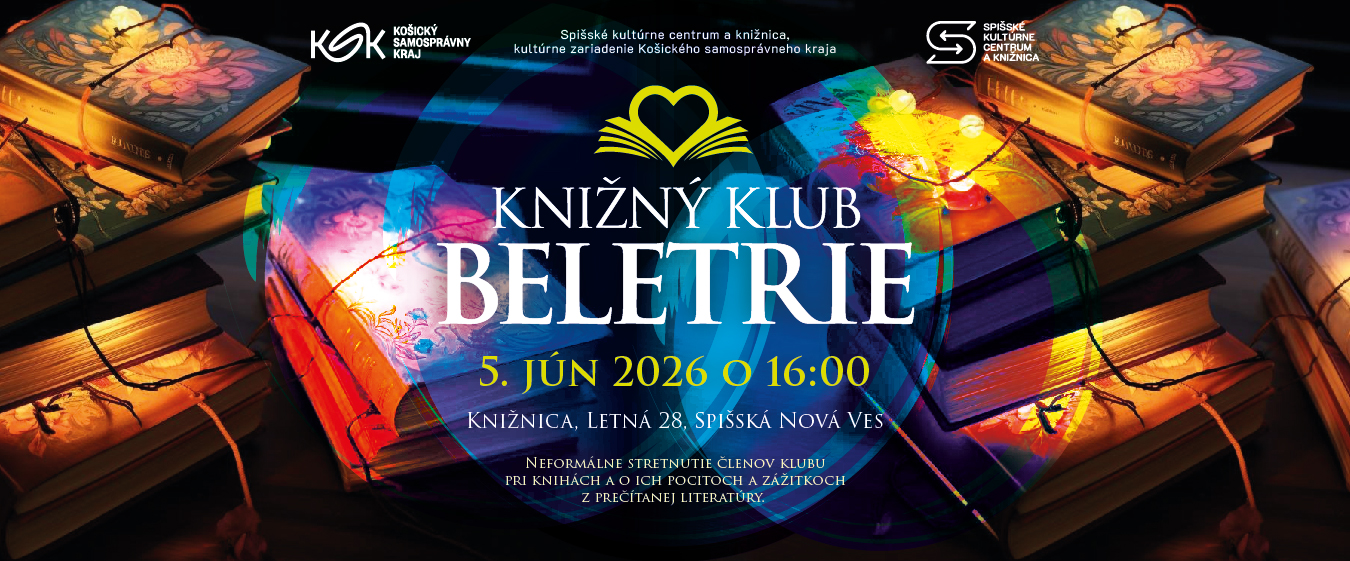 KNIŽNÝ KLUB BELETRIE 5.6.2026_Web SKCaK 1350x561px