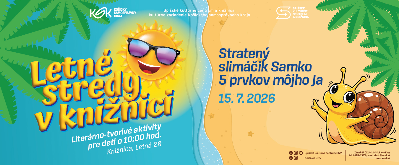 LETNÉ STREDY V KNIŽNICI 15.7.2026 BANNERY_Web SKCaK 1080x449px