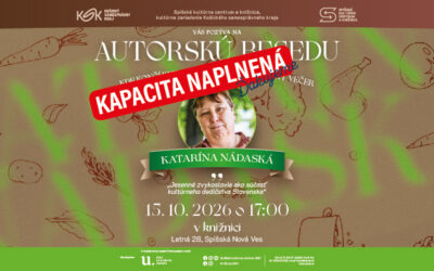 „Kde končí kniha, tam začína literárny večer“ / Katarína Nádaská – 15. 10. 2026